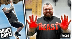 Eddie hall rope climbing