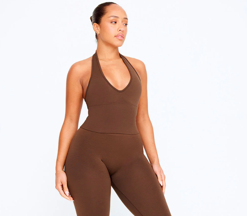 SCULPT SEAMLESS HALTER TANK - OLIVE MARL – TALA